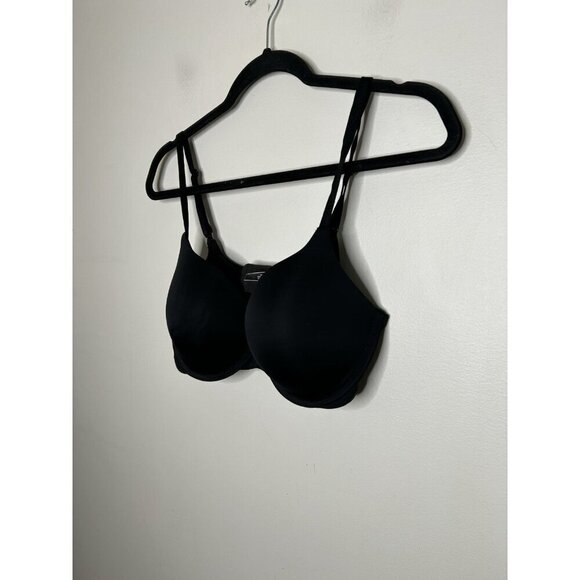 Victoria's Secret Perfect Shape Black Lace Bra Padded Light Pushup Size 36D - Picture 2 of 7